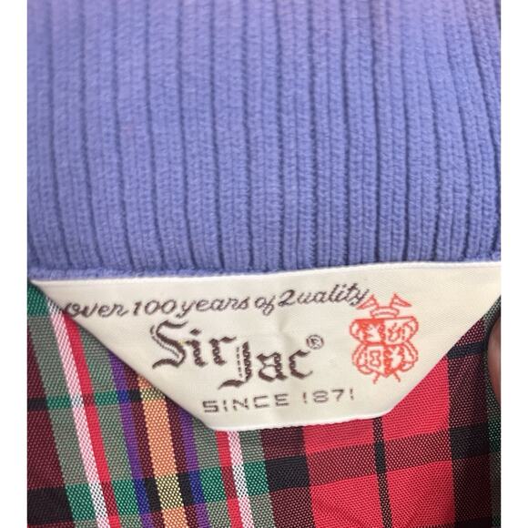 Vintage Mens #40 | Sir Jac Jacket | Light Blue Bomber Jacket | Red Plaid Lined - Picture 6 of 8